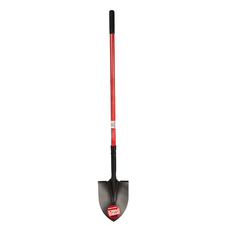 Emsco Group Round Point Shovel, 48in Fiberglass Handle, Heavy Duty 16 Gauge Steel Head 1234-1